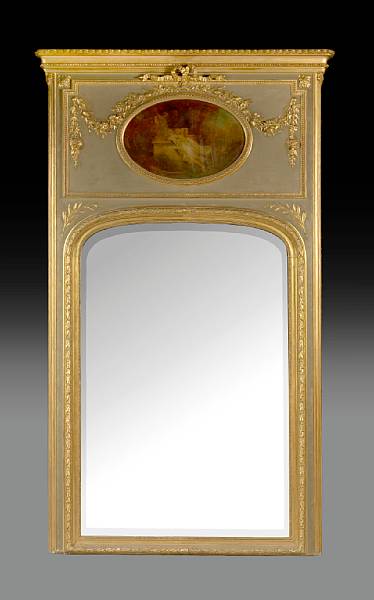 Appraisal: A Louis XVI style painted and parcel gilt trumeau late