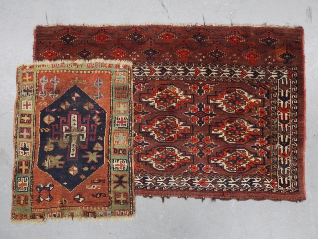 Appraisal: PC YOMUD CAMEL HAIR RUGS Turkey th CenturyIncludes a bag