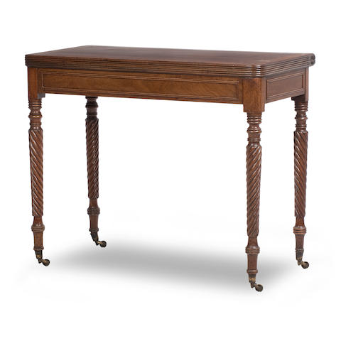 Appraisal: A Regency mahogany and rosewood banded tea-table Scottish Irish The