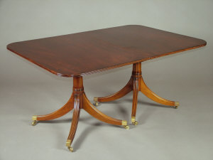 Appraisal: A William Tillman mahogany twin pedestal dining table early th