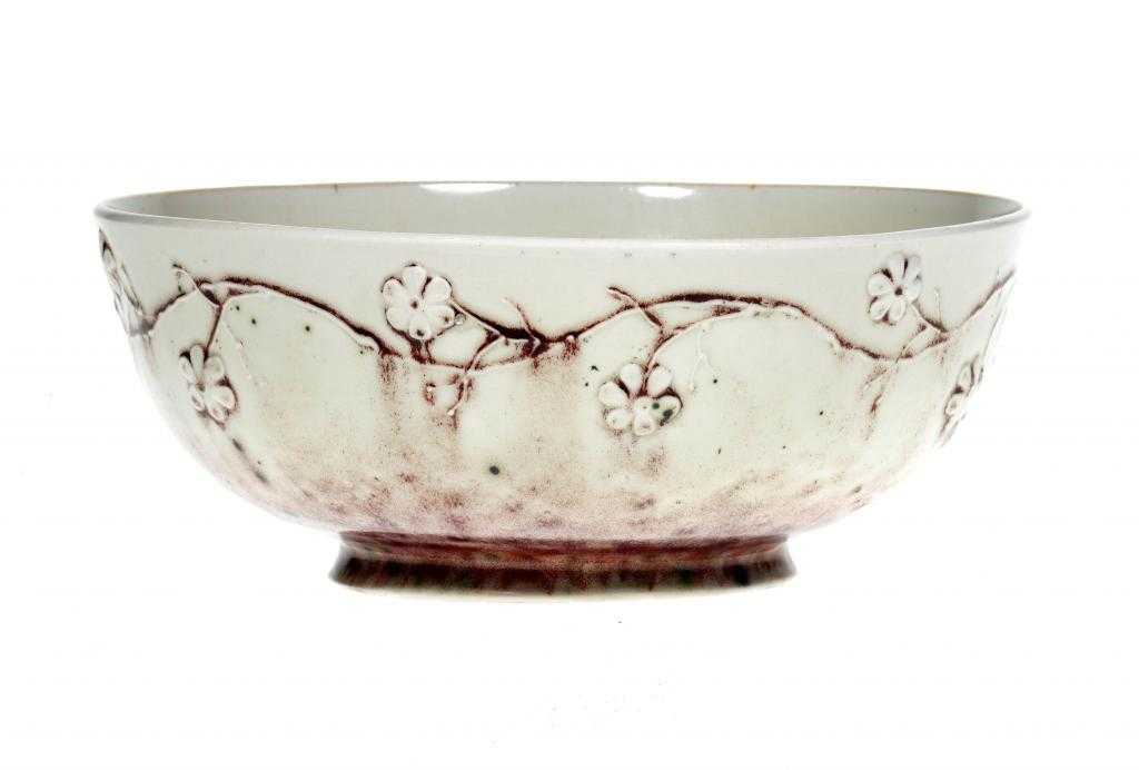 Appraisal: A RUSKIN HIGH FIRED BOWL shape moulded with continuous blossom