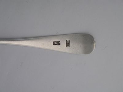 Appraisal: JOHN EWEN An Old English dessert spoon scratched initials EMG