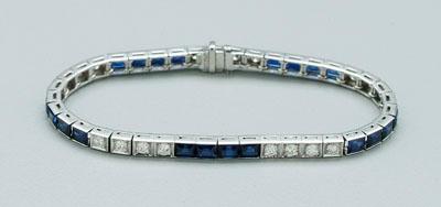 Appraisal: Diamond and platinum bracelet round brilliant-cut diamonds H color SI