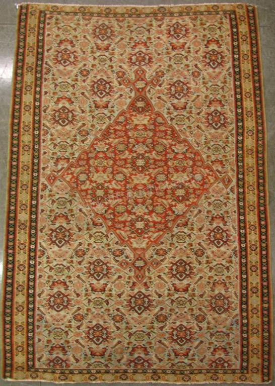 Appraisal: Handmade Oriental Area Rug Senna Kilim design red field with