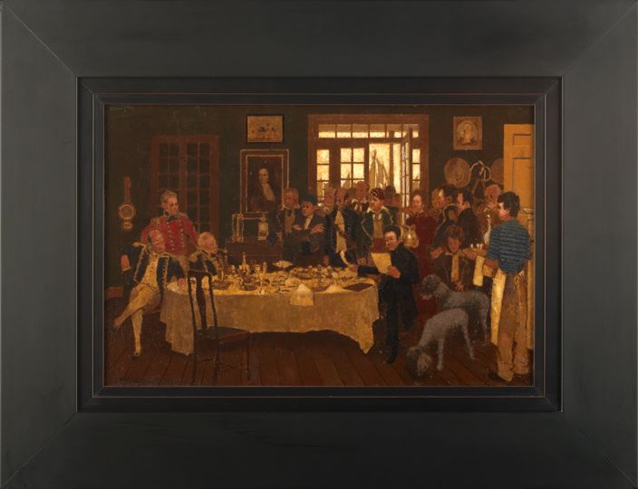 Appraisal: George Schmidt American Louisiana b The Pirate Lafitte Having Breakfast