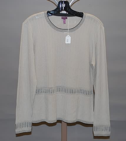 Appraisal: Escada tan with black trim detail wool rayon silk cashmere