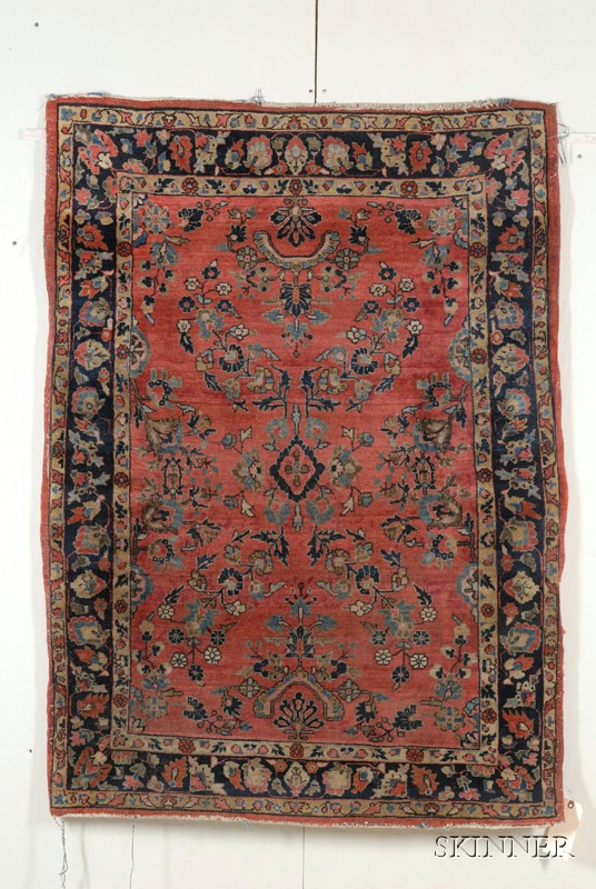 Appraisal: Sarouk Rug West Persia early th century edge curling slight