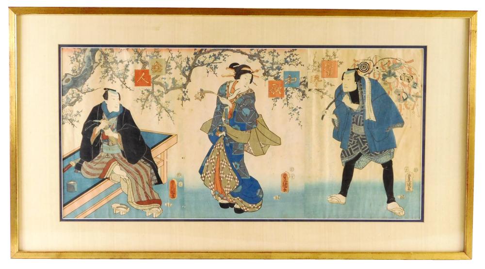 Appraisal: ASIAN Utagawa Kunisada aka Toyokuni III Japanese - color woodblock