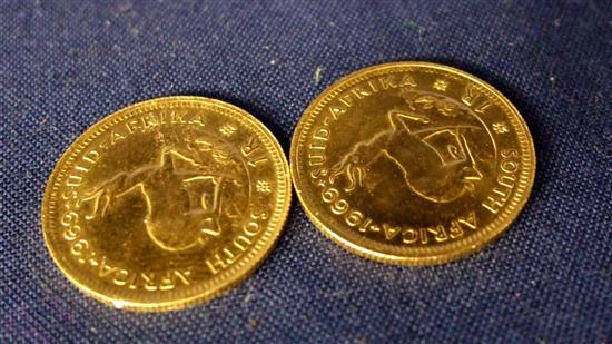 Appraisal: Two South African gold rand coins