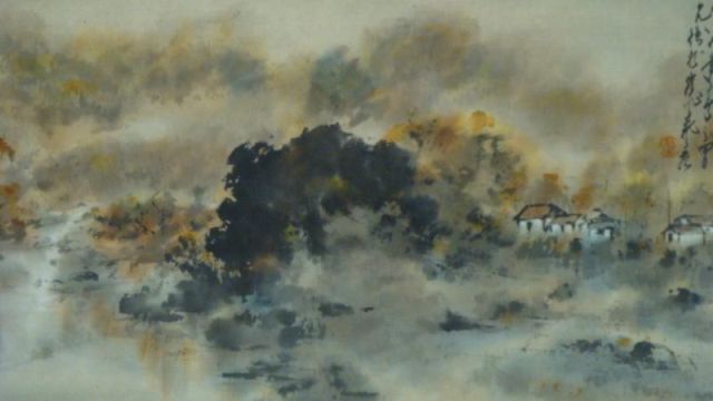 Appraisal: LOWE Stephen Watercolor of Chinese landscape Signed lower right with