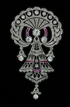 Appraisal: Lady's Art Nouveau Platinum Diamond Pendant Executed in k yellow