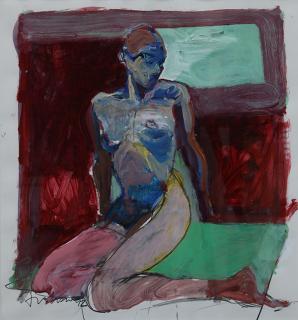 Appraisal: Painting Kim Frohsin Kim Frohsin American b Kneeling Figure with