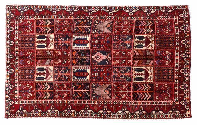 Appraisal: Hand-tied Persian Baktiari rug approx ' l 'w