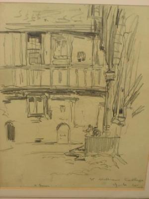 Appraisal: FRED LAWSON St William's College York signed pencil sketch inscribed