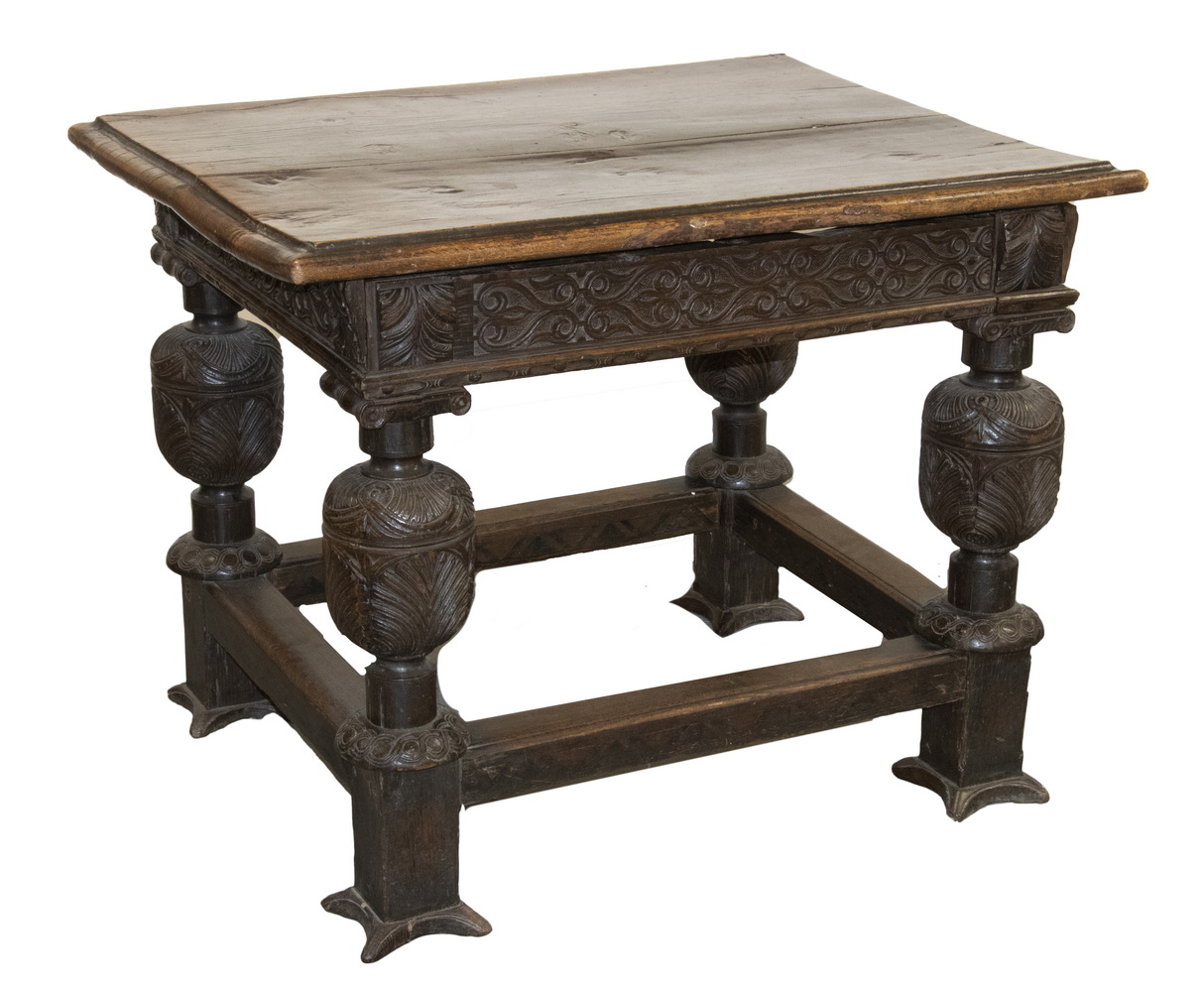 Appraisal: ELIZABETHAN OAK CENTER TABLE th c English Joined Table with