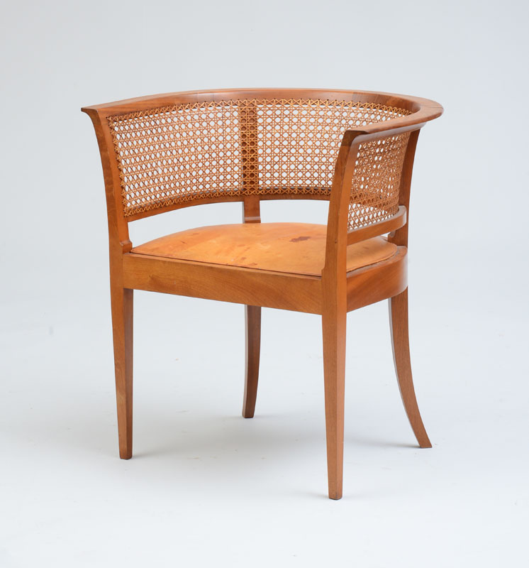 Appraisal: KAARE KLINT FOR RUD RASMUSSEN DENMARK FAABORG CHAIR Mahogany cane