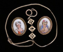 Appraisal: A Lot of Two Limoges Brooches And A Gold Watch