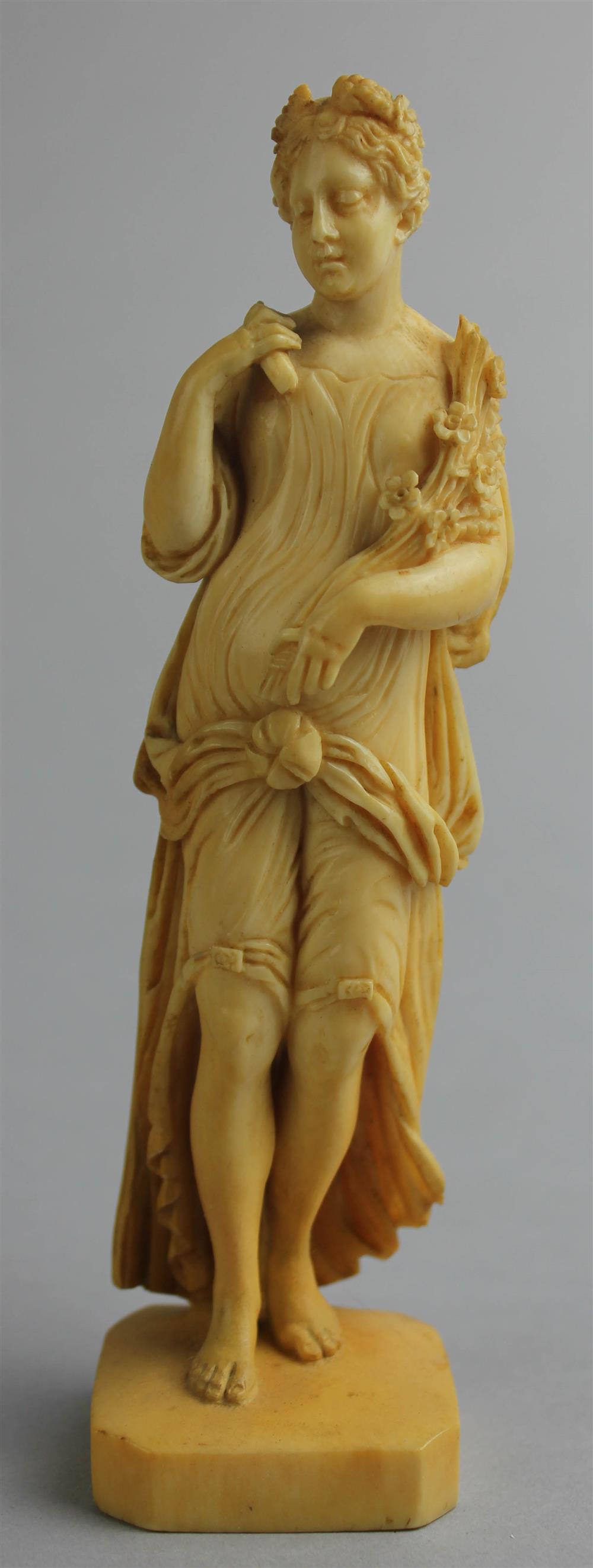 Appraisal: IVORY FIGURE OF A WOMAN AN ALLEGORY OF SUMMER PROBABLY