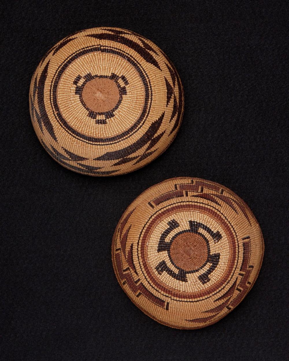 Appraisal: Two polychrome Hupa Yurok Karuk basket hats First-quarter th Century