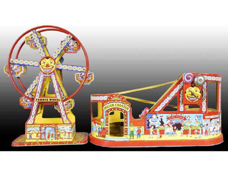 Appraisal: Lot of Tin Wind-Up Chein Amusement Park Toys Description ''