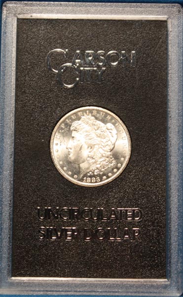 Appraisal: -CC Uncirculated slabbed Morgan silver dollar Carson City Mint In