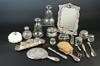 Appraisal: LOT OF STERLING TOP DRESSER JARS - pieces perfume bottles