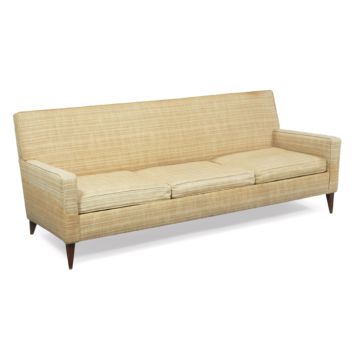 Appraisal: Paul McCobb sofa by Custom Craft trim form with classic