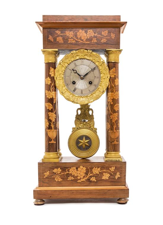 Appraisal: Sale Lot A Napoleon III Marquetry Mantel Clock th century