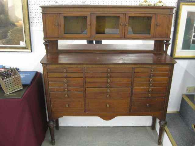 Appraisal: Cabinet Doors Three with Glass over drawers '' total ''