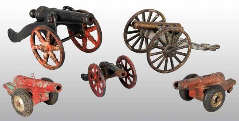 Appraisal: Lot of Cast Iron Cannon Toys Description American A few