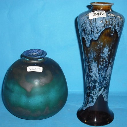 Appraisal: Cobridge Stoneware Vase decorated with Mottled Blue On Flambe Oca