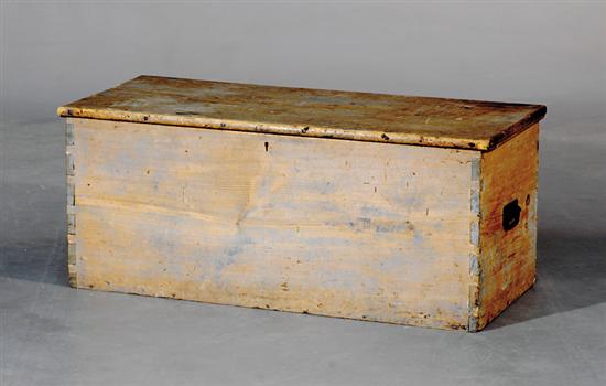 Appraisal: American or English dovetailed blanket box circa rectangular form with