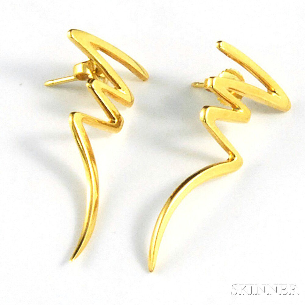 Appraisal: Pair of kt Gold Paloma Picasso for Tiffany Co Squiggle