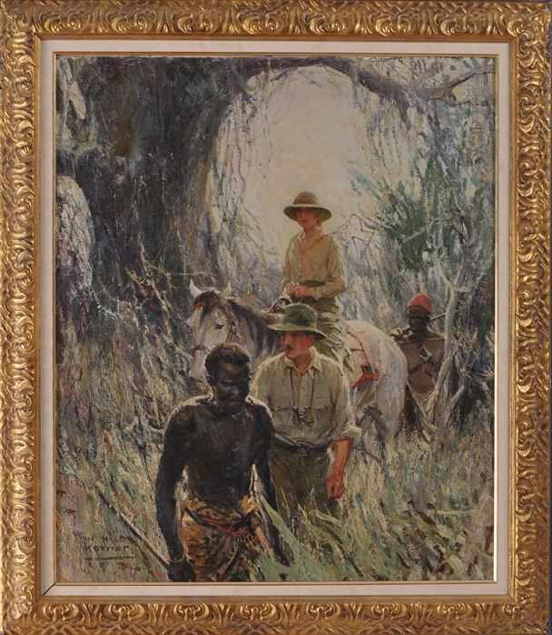 Appraisal: WILLIAM H D KOERNER - IN THE JUNGLE Oil on