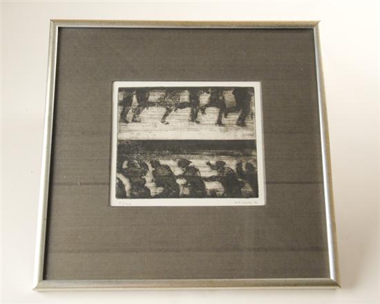 Appraisal: Juan Genoves Runners Print Limited edition signed lower right and