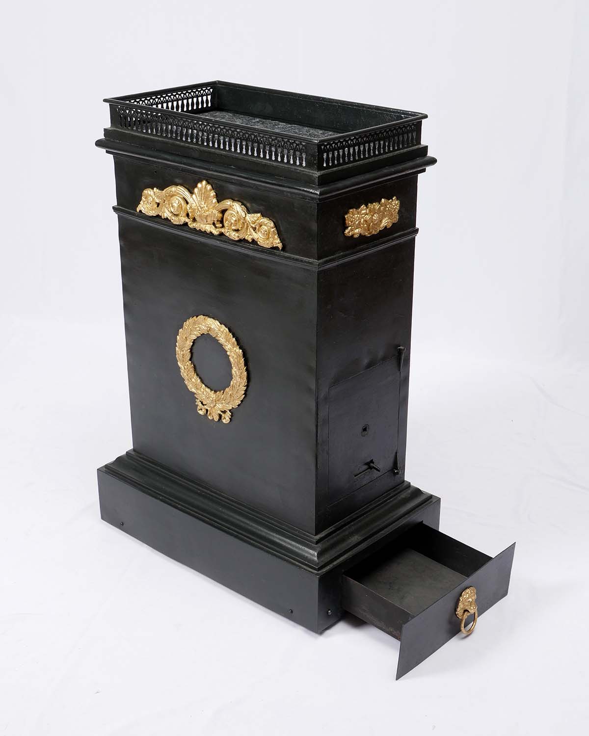 Appraisal: MID- TH MARBLE TOP HEATER STOVE Gallery top with marble