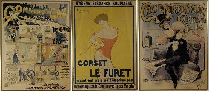 Appraisal: Three French Art Nouveau Posters Chromolithographs largest ft in x