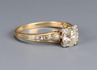 Appraisal: k gold carat old mine cut dia ring One k