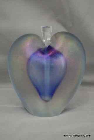 Appraisal: Zellique Art Glass Perfume Bottle SignedHand blown art glass Heart