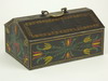 Appraisal: TOLE PAINTED BOX - early Pennsylvania canted top double lid