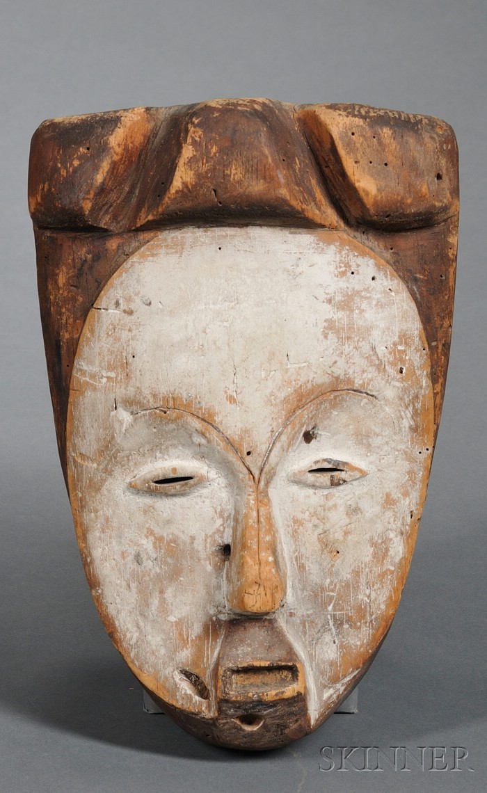 Appraisal: African Carved Wood Mask Gabon c mid- th century Fang-style