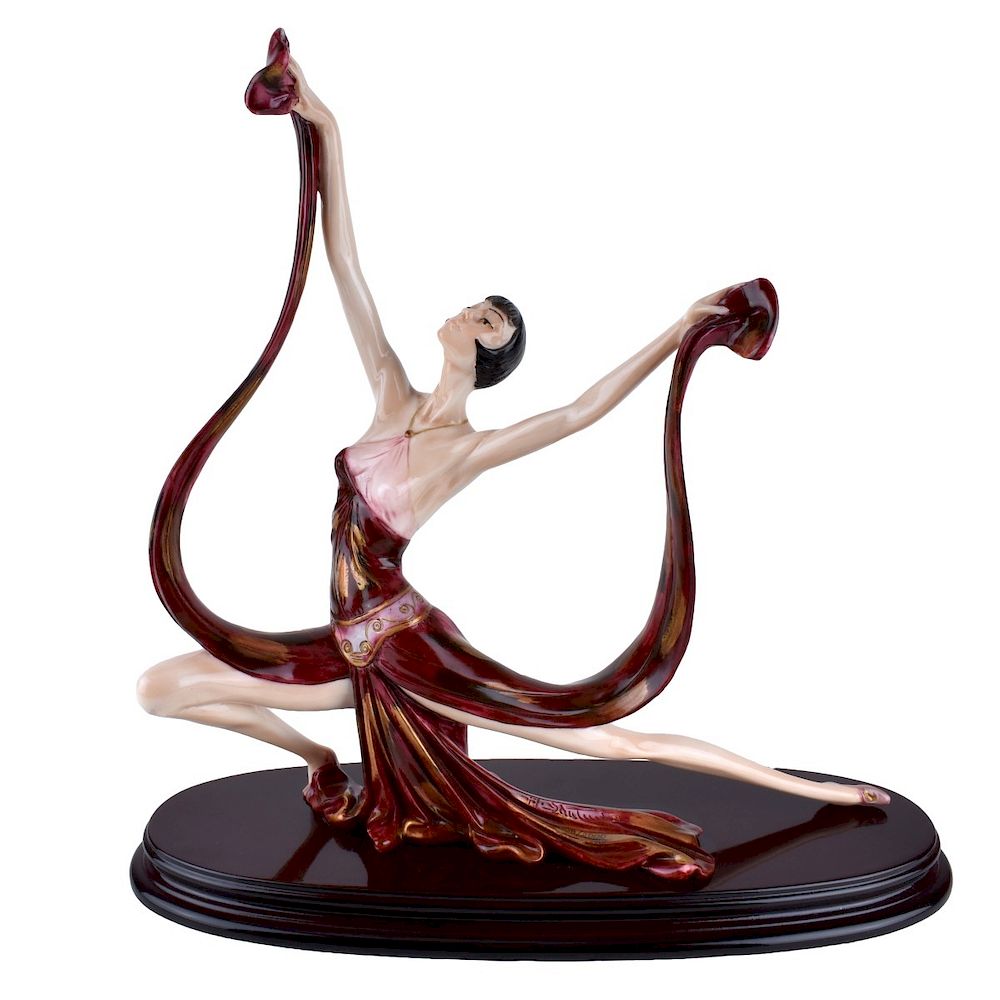 Appraisal: A Santini Ballerina Sculpture Mounted on Base A Santini Ballerina