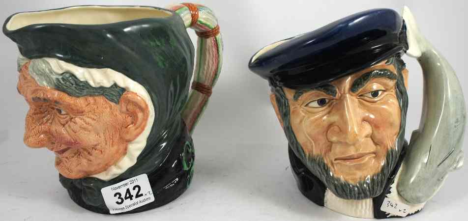 Appraisal: Royal Doulton large Character Jugs Granny D and Capt Ahab