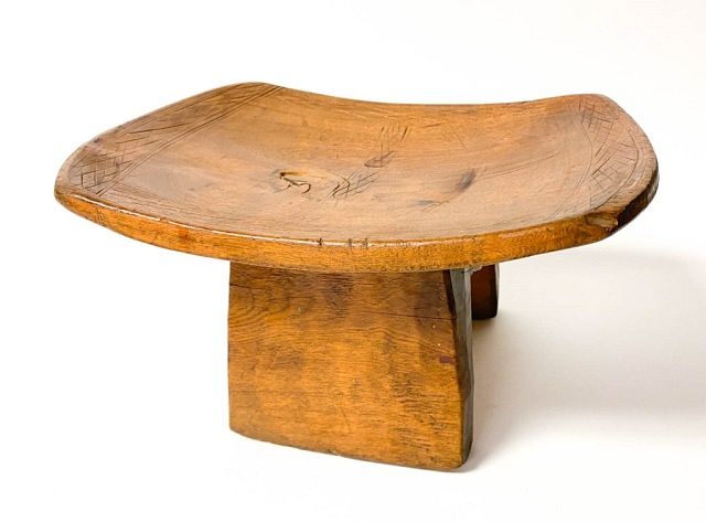 Appraisal: Wood Stool Togbo or Banda French Equatorial Africa Two footed