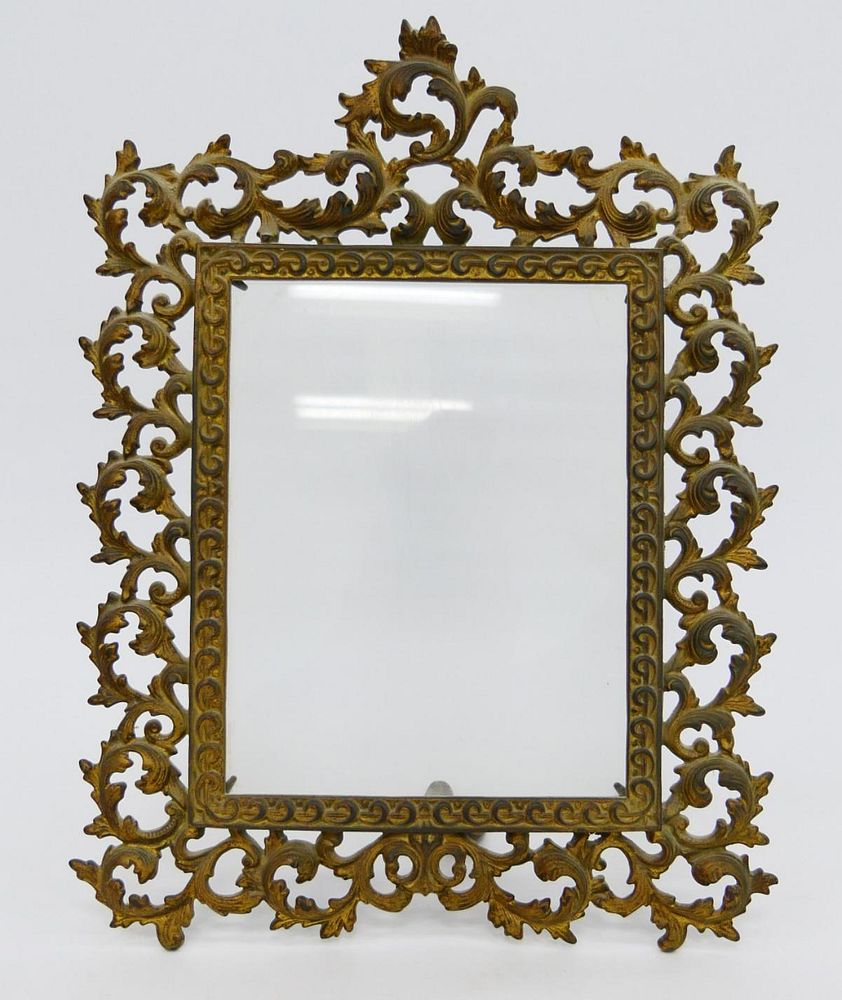 Appraisal: LARGE ANTIQUE BRASS PICTURE FRAME LARGE HEIGHT ANTIQUE BRASS PICTURE