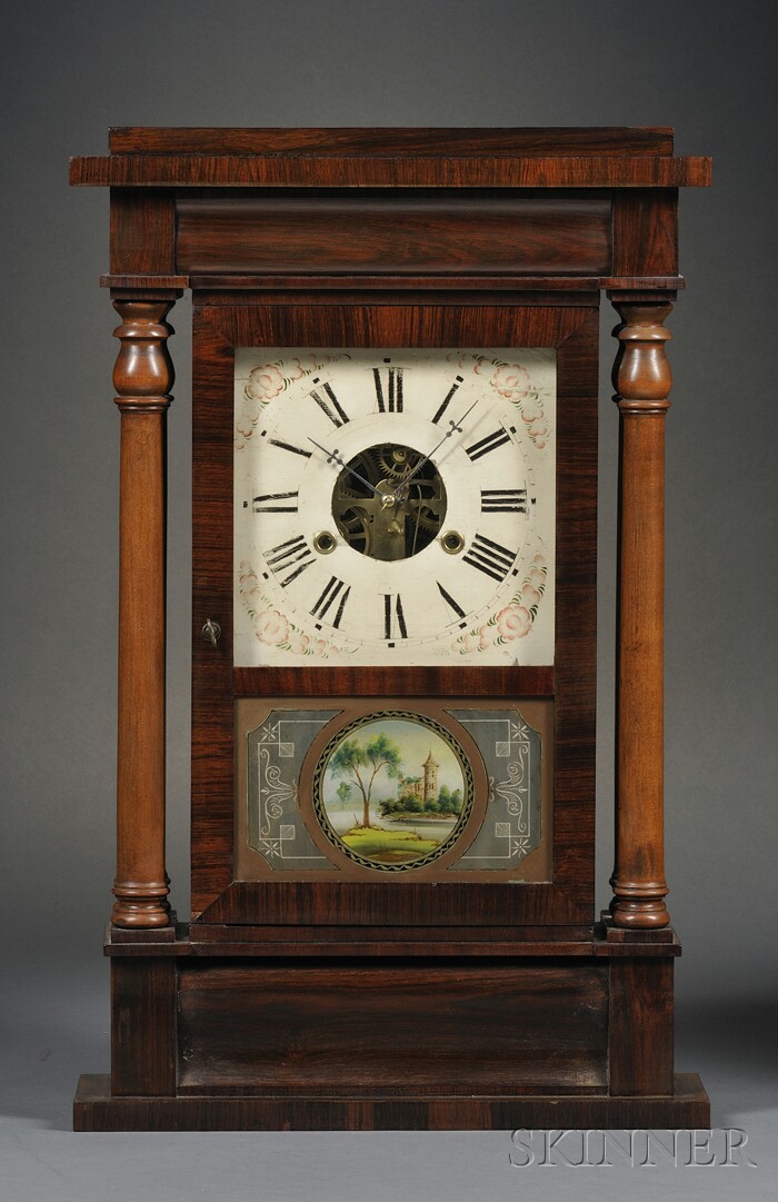 Appraisal: Bloomer and Sperry Mahogany Portico Shelf Clock New York c