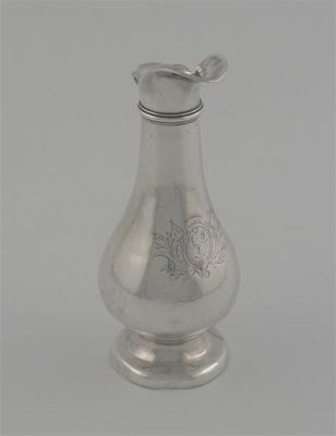 Appraisal: A small baluster ewer engraved coat of arms initialled V