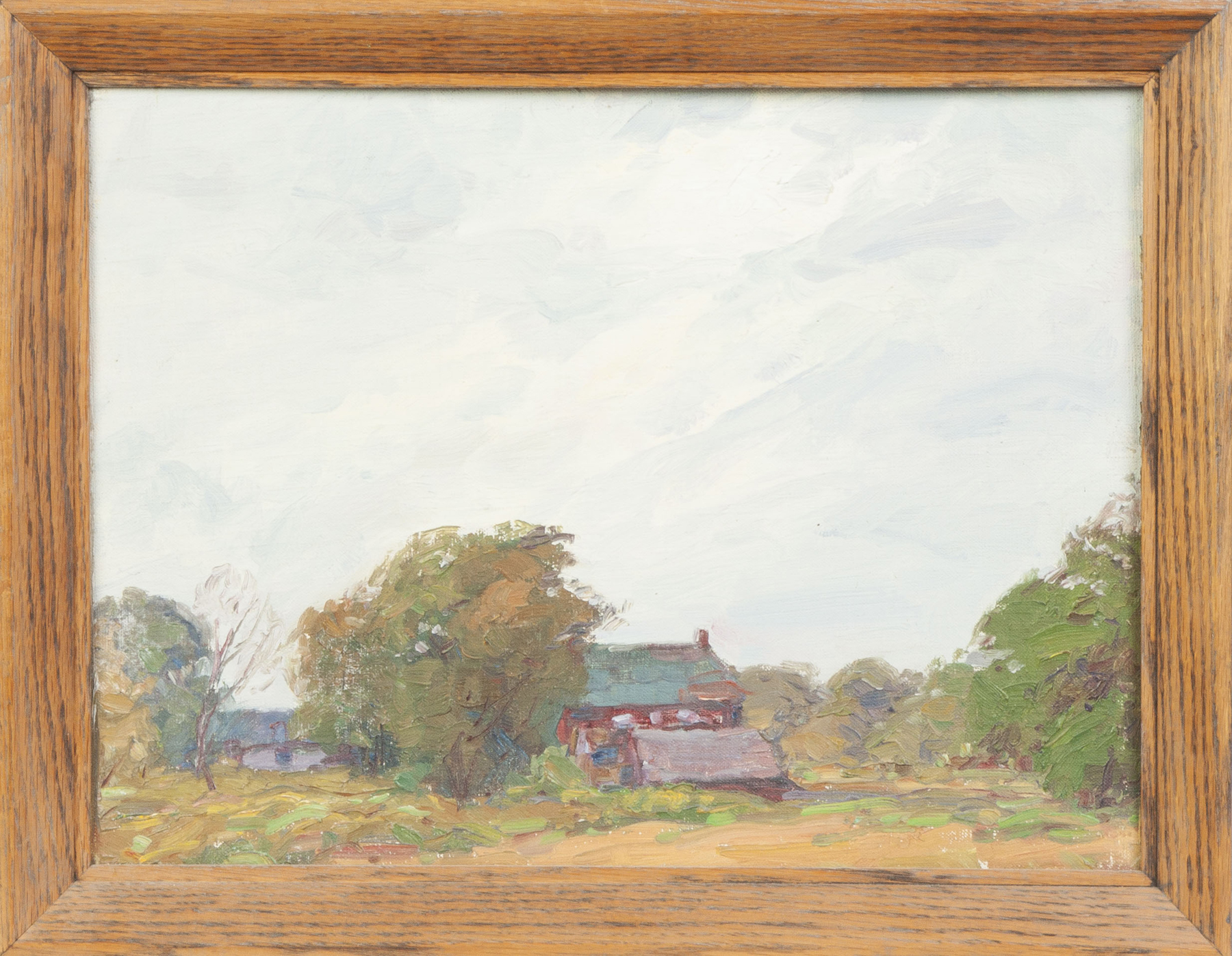 Appraisal: George Renouard American - Barns Oil canvas board