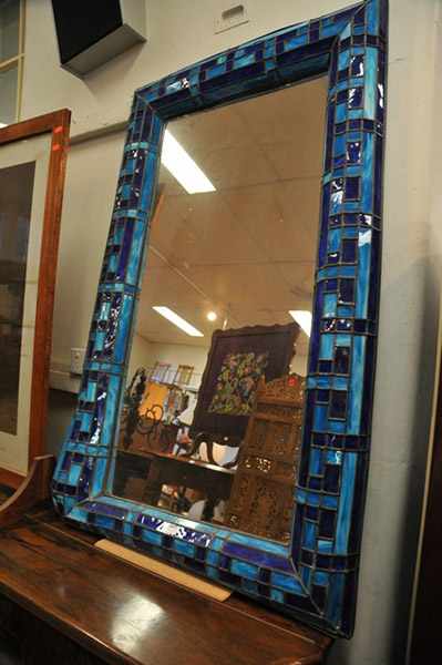 Appraisal: A BLUE MORROCCAN STYLE MIRROR AF