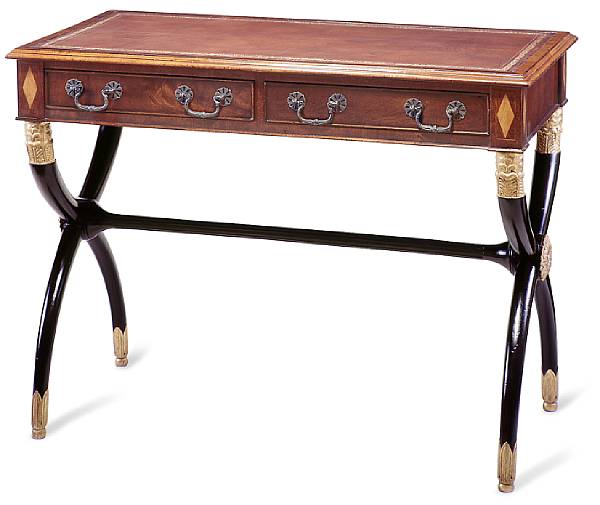 Appraisal: A Georgian style mahogany writing desk The top with inset